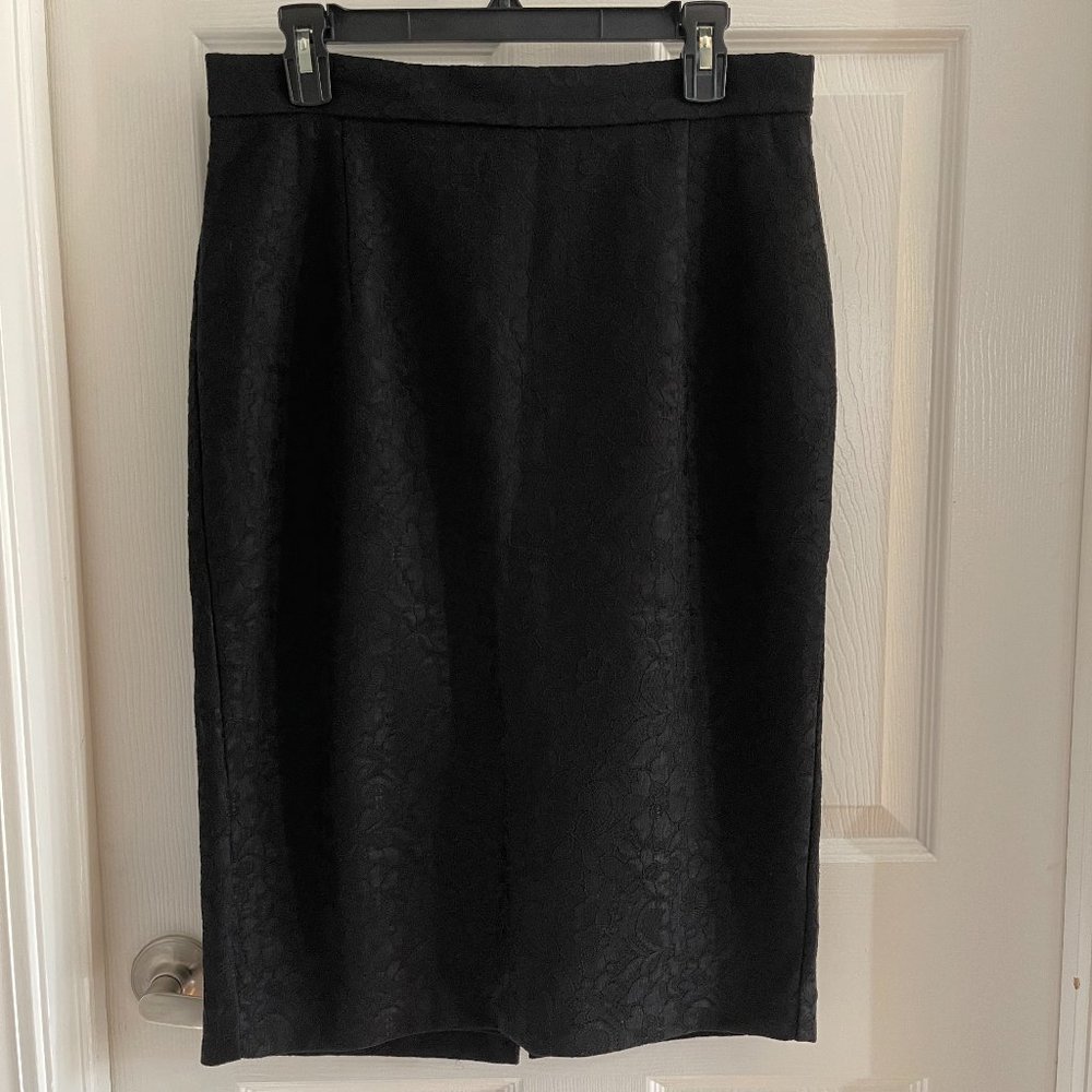 Jennifer Lopez Black Lace Pencil Skirt  Size Large